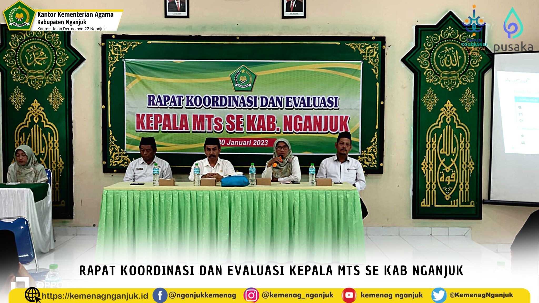 Rapat Koordinasi dan Evaluasi Kepala MTs se KAB NGANJUK