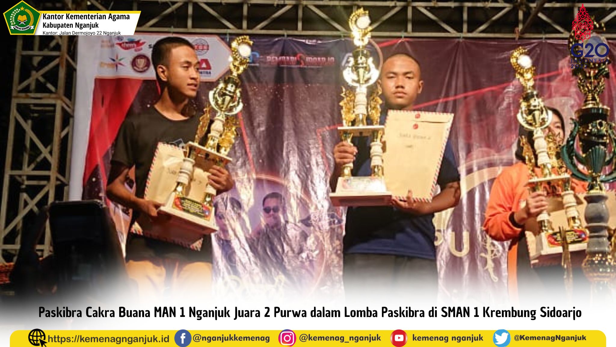 Paskibra Cakra Buana MAN 1 Nganjuk Juara 2 Purwa dalam Lomba Paskibra di SMAN 1 Krembung Sidoarjo