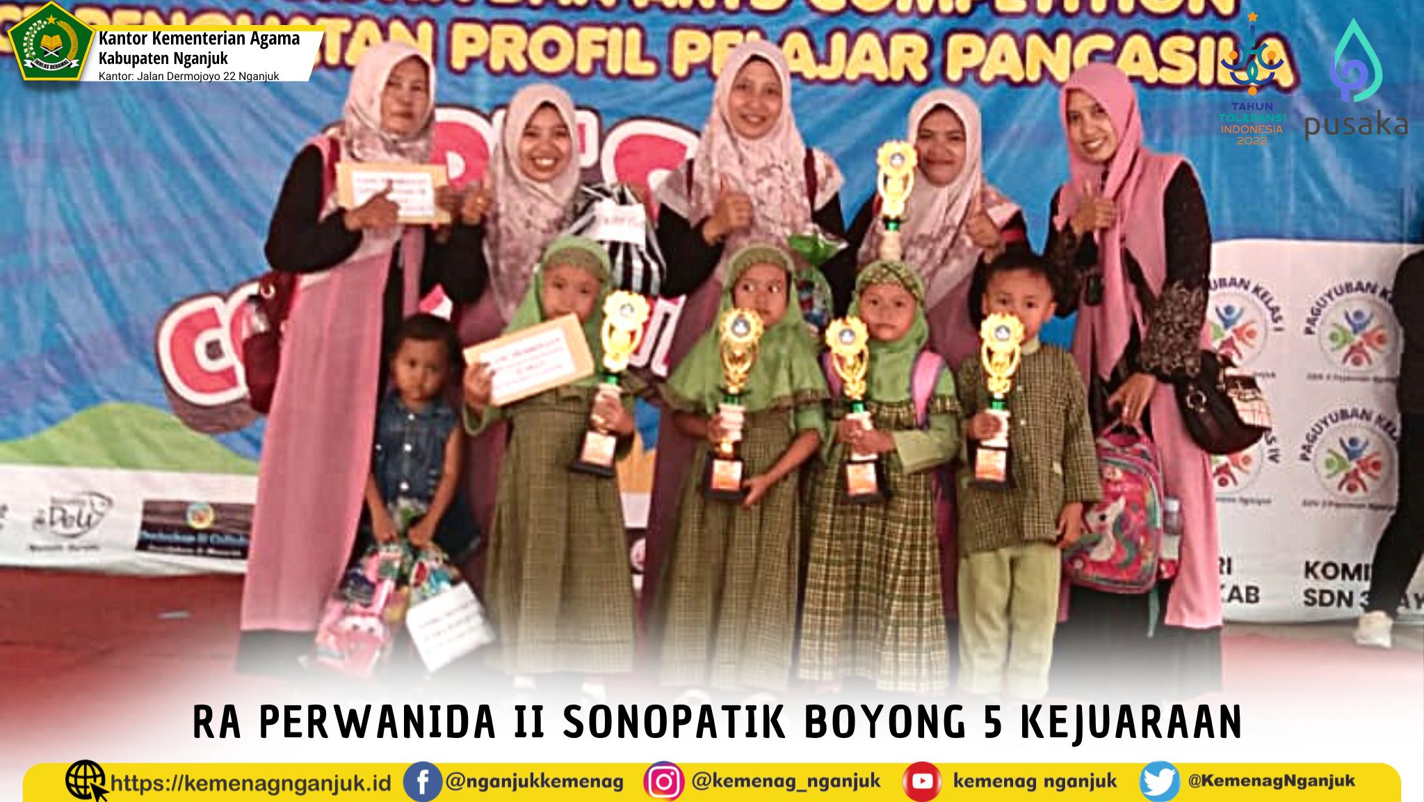 RA Perwanida II Sonopatik Boyong 5 Kejuaraan