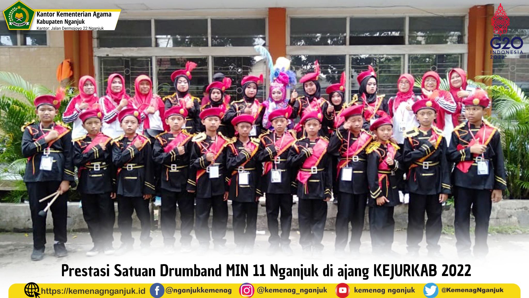 Prestasi Satuan Drumband MIN 11 Nganjuk di ajang KEJURKAB 2022