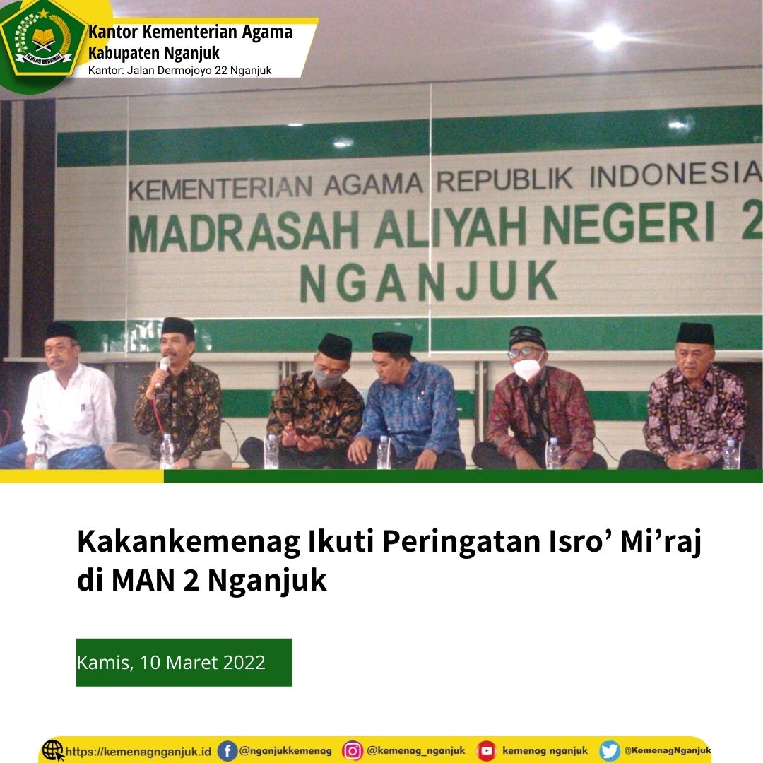 Kakankemenag Ikuti Peringatan Isra’ Mi’raj di MAN 2 Nganjuk