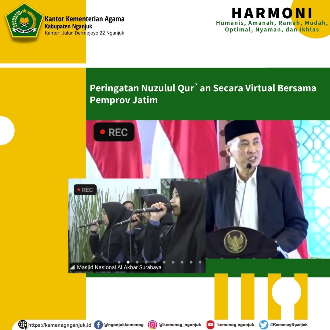 Peringatan Nuzulul Qur`an Secara Virtual Bersama Pemprov Jatim