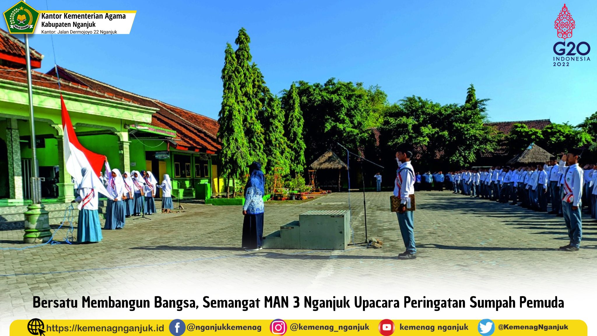Bersatu Membangun Bangsa, Semangat MAN 3 Nganjuk Upacara Peringatan Sumpah Pemuda