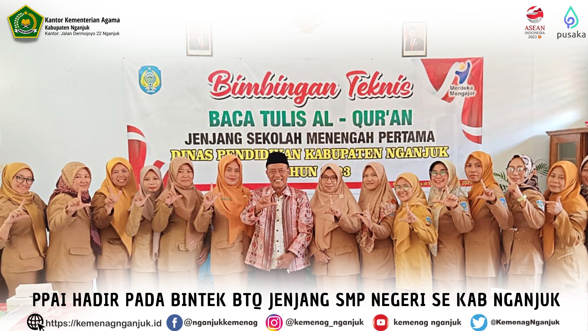 PPAI Hadir Pada Bintek BTQ Jenjang SMP Negeri Se Kab Nganjuk