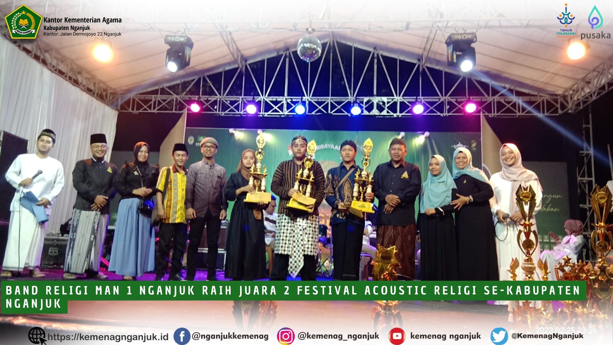 Band Religi MAN 1 Nganjuk Raih Juara 2 Festival Acoustic Religi Se-Kabupaten Nganjuk