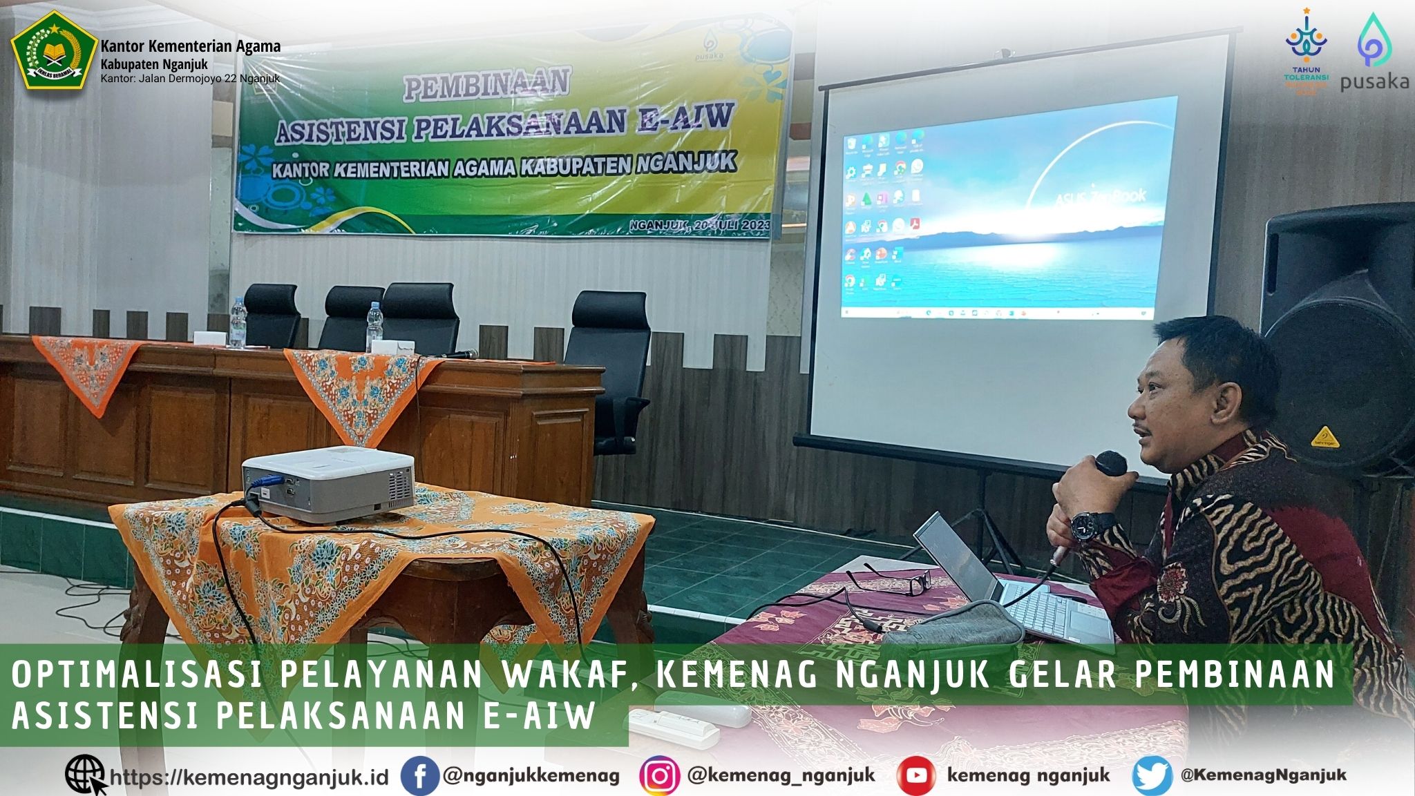 Optimalisasi Pelayanan Wakaf, Kemenag Nganjuk Gelar Pembinaan Asistensi Pelaksanaan e-AIW 
