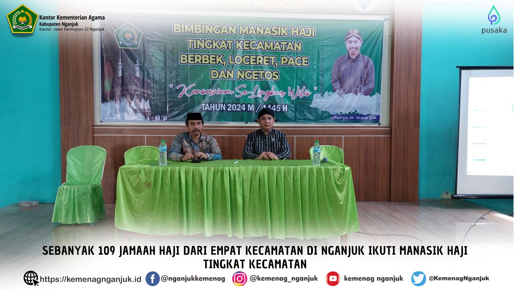 Sebanyak 109 Jamaah Haji dari Empat Kecamatan di Nganjuk Ikuti Manasik Haji Tingkat Kecamatan
