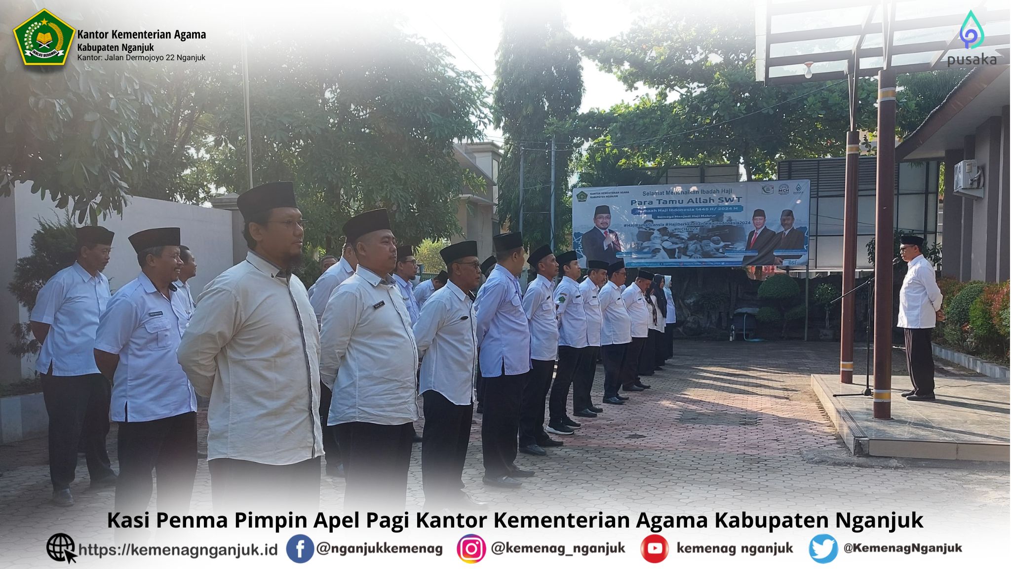 Kasi Penma Pimpin Apel Pagi Kantor Kementerian Agama Kabupaten Nganjuk