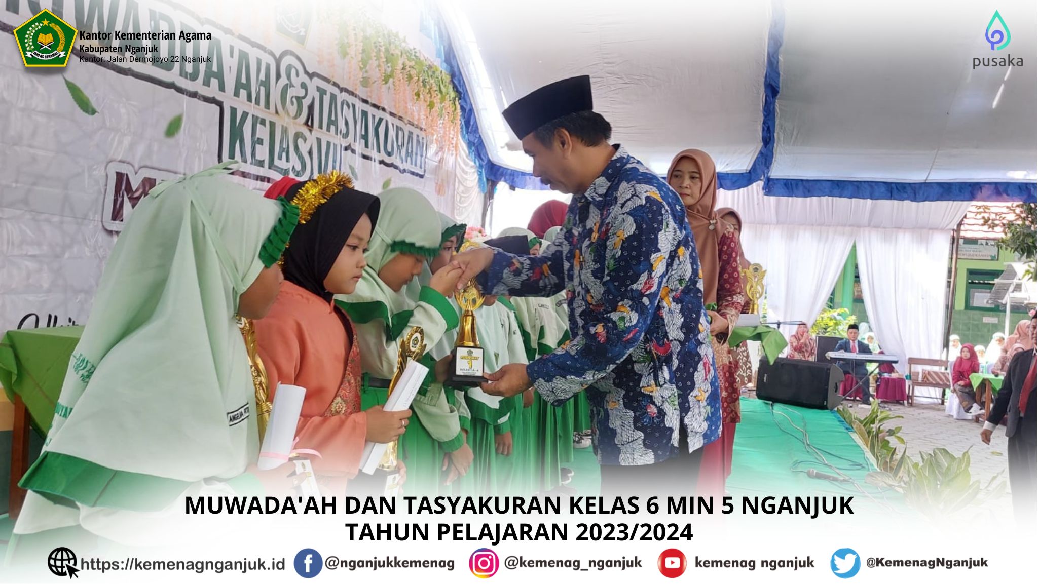 Muwadaah dan Tasyakuran Kelas 6 MIN 5 Nganjuk Tahun Pelajaran 2023-2024