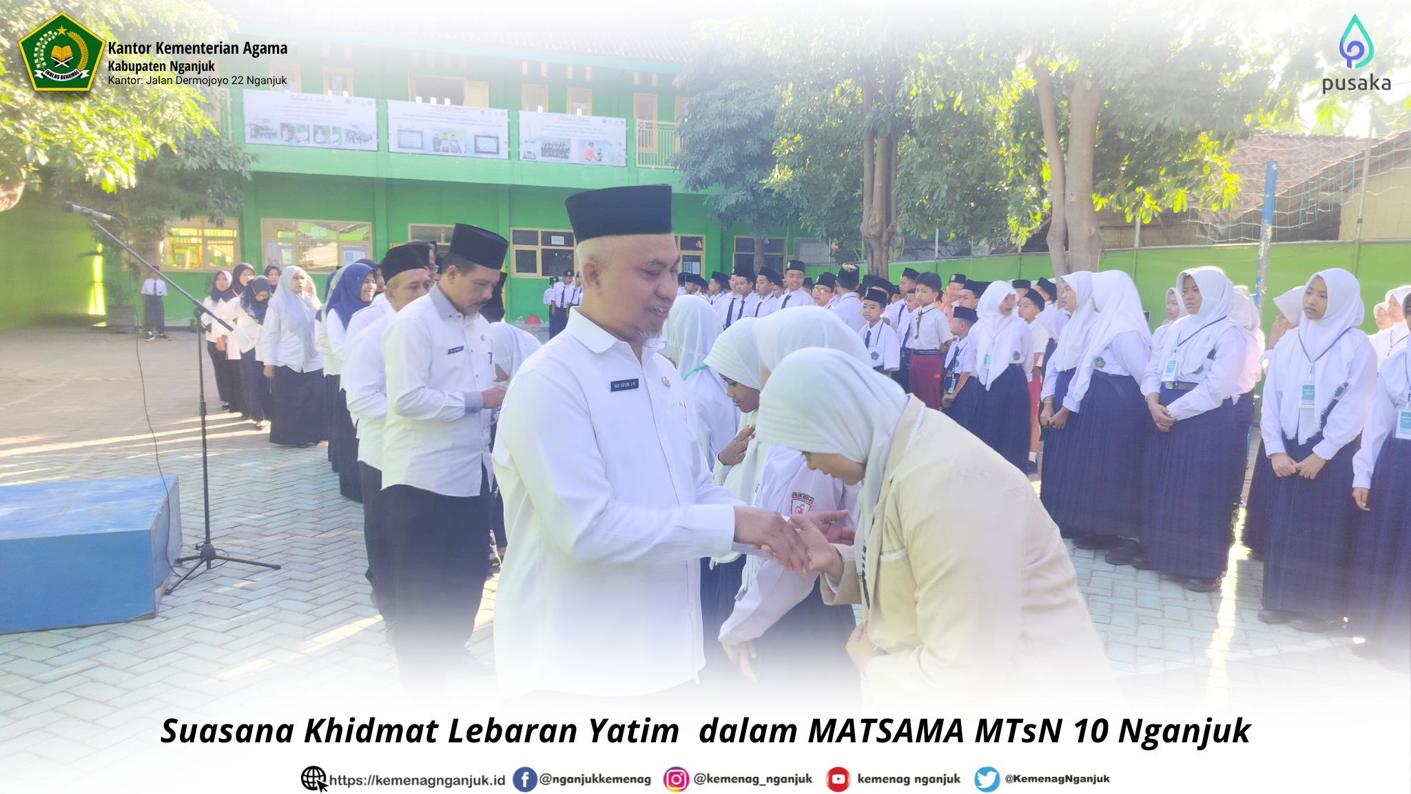 Suasana Khidmat Lebaran Yatim  dalam MATSAMA MTsN 10 Nganjuk