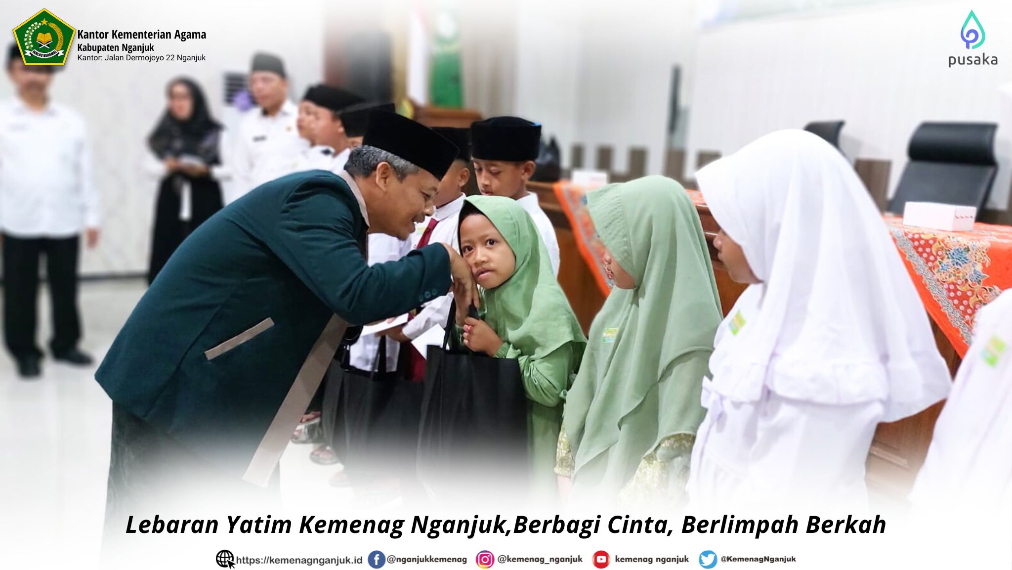 Lebaran Yatim Kemenag Nganjuk,Berbagi Cinta, Berlimpah Berkah