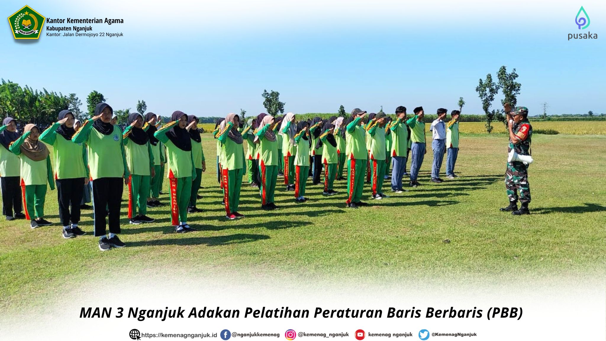 MAN 3 Nganjuk Adakan Pelatihan Peraturan Baris Berbaris (PBB) 