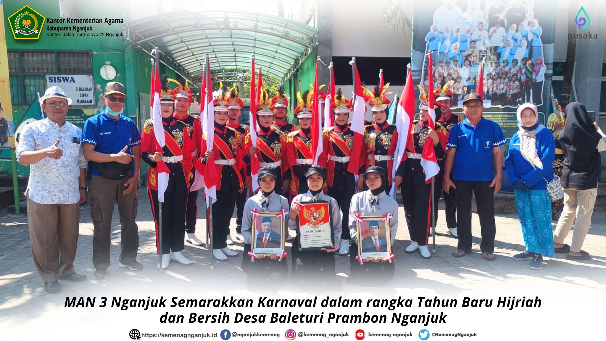 MAN 3 Nganjuk Semarakkan Karnaval dalam rangka Tahun Baru Hijriah dan Bersih Desa Baleturi Prambon N