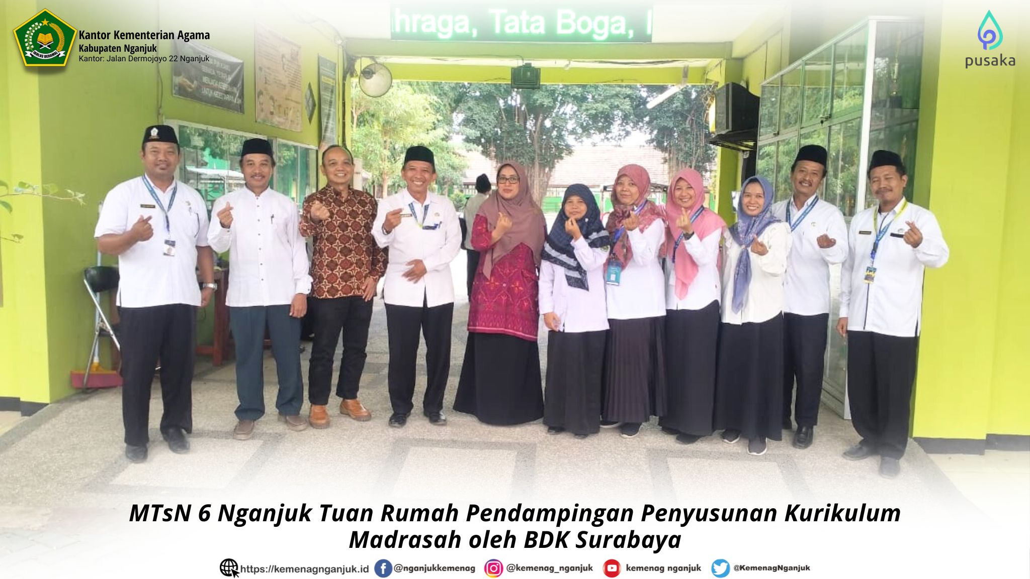 MTsN 6 Nganjuk Tuan Rumah Pendampingan Penyusunan Kurikulum Madrasah oleh BDK Surabaya