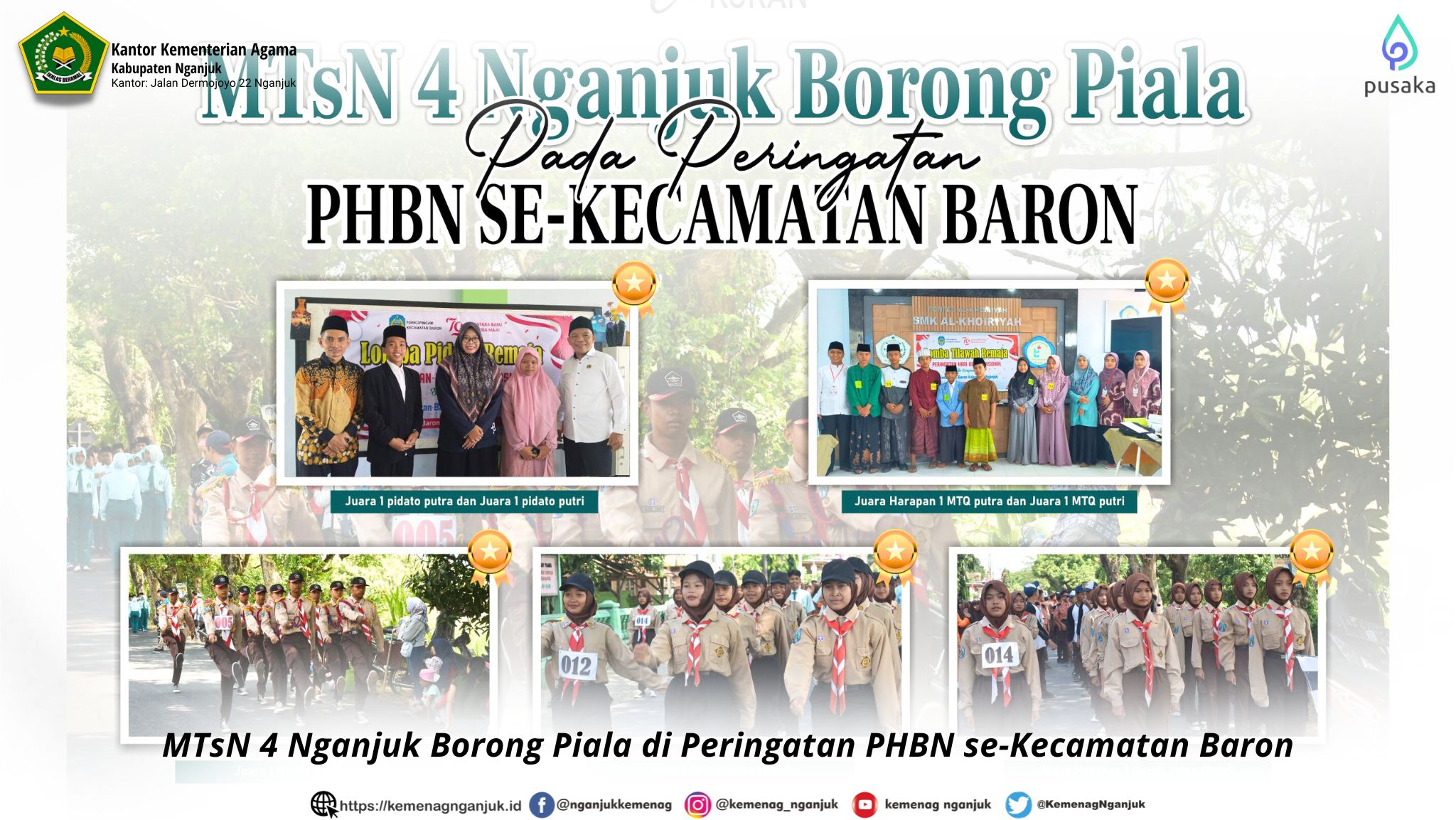 MTsN 4 Nganjuk Borong Piala di Peringatan PHBN se-Kecamatan Baron