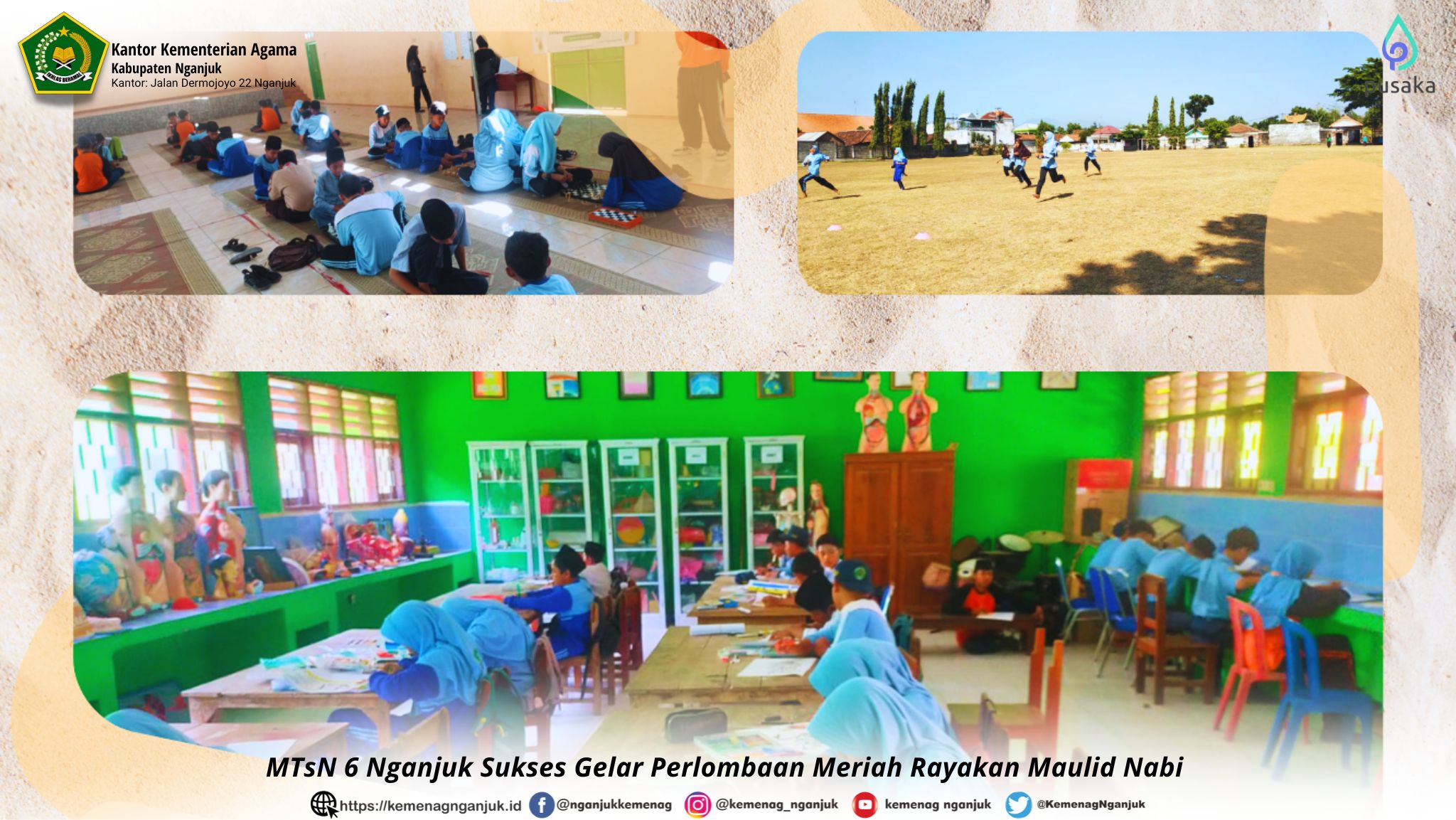 MTsN 6 Nganjuk Sukses Gelar Perlombaan Meriah Rayakan Maulid Nabi