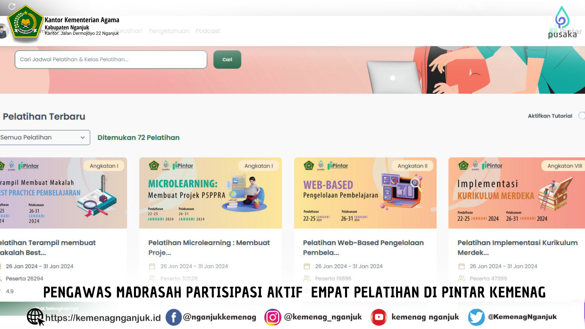 Pengawas Madrasah Partisipasi Aktif  Empat Pelatihan di Pintar Kemenag