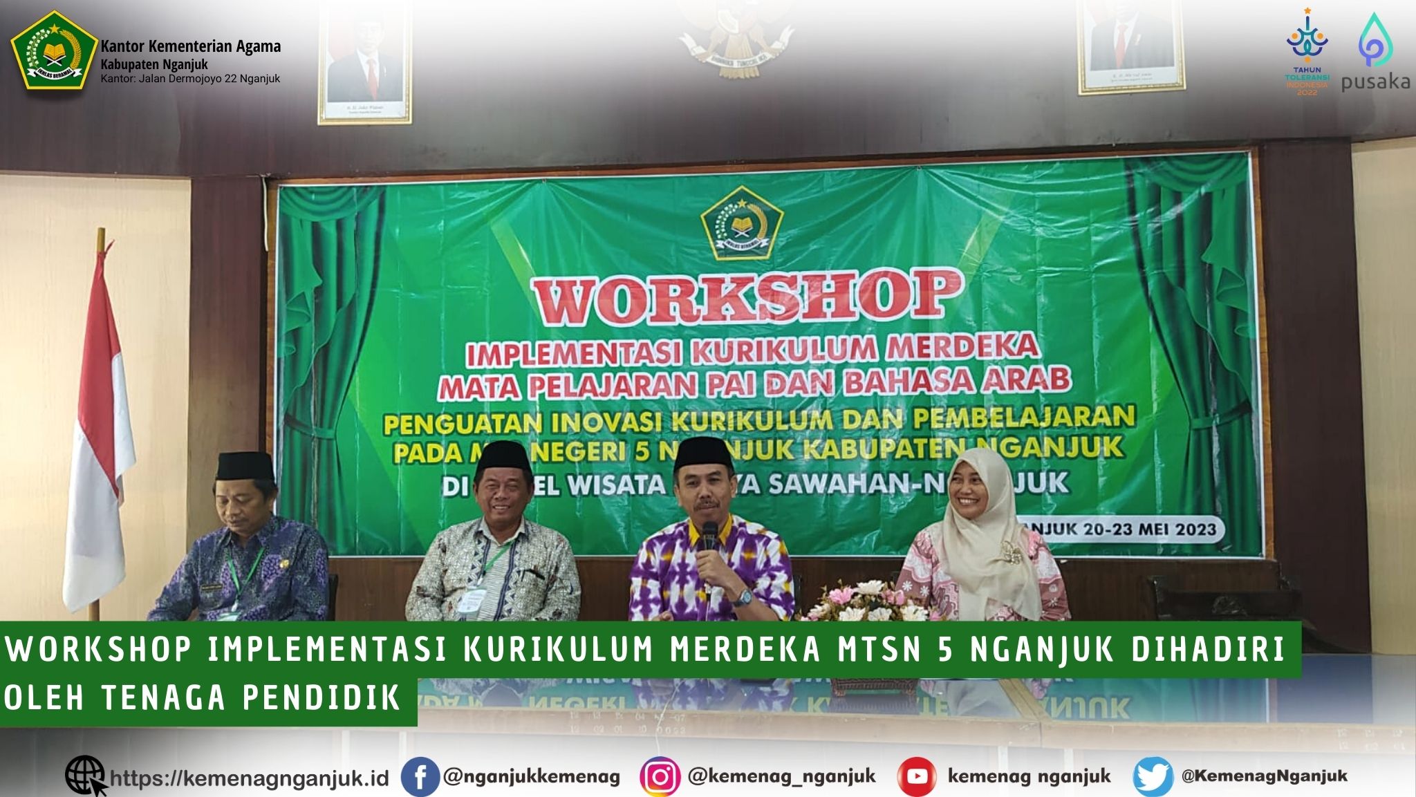 Workshop Implementasi Kurikulum Merdeka MTsN 5 Nganjuk dihadiri oleh Tenaga Pendidik