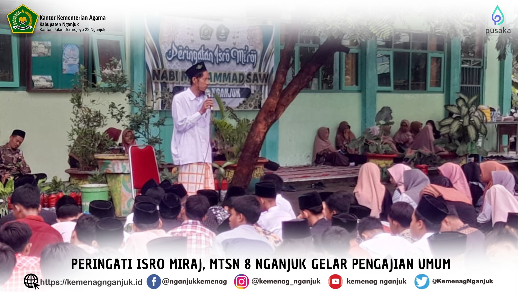 Peringati Isro Miraj, MTsN 8 Nganjuk Gelar Pengajian Umum