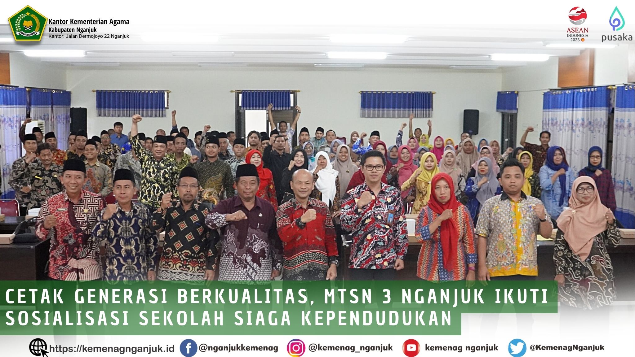 Cetak Generasi Berkualitas, MTsN 3 Nganjuk Ikuti Sosialisasi Sekolah Siaga Kependudukan