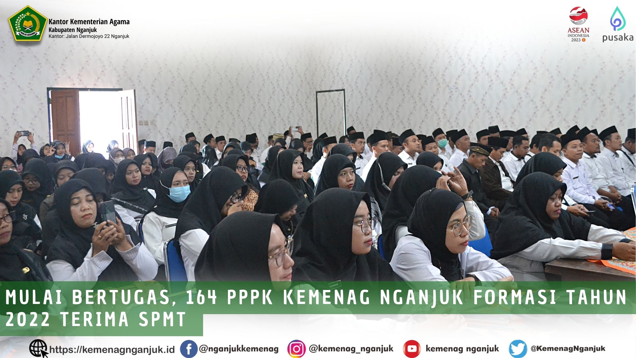 Mulai Bertugas, 164 PPPK Kemenag Nganjuk Formasi Tahun 2022 Terima SPMT 