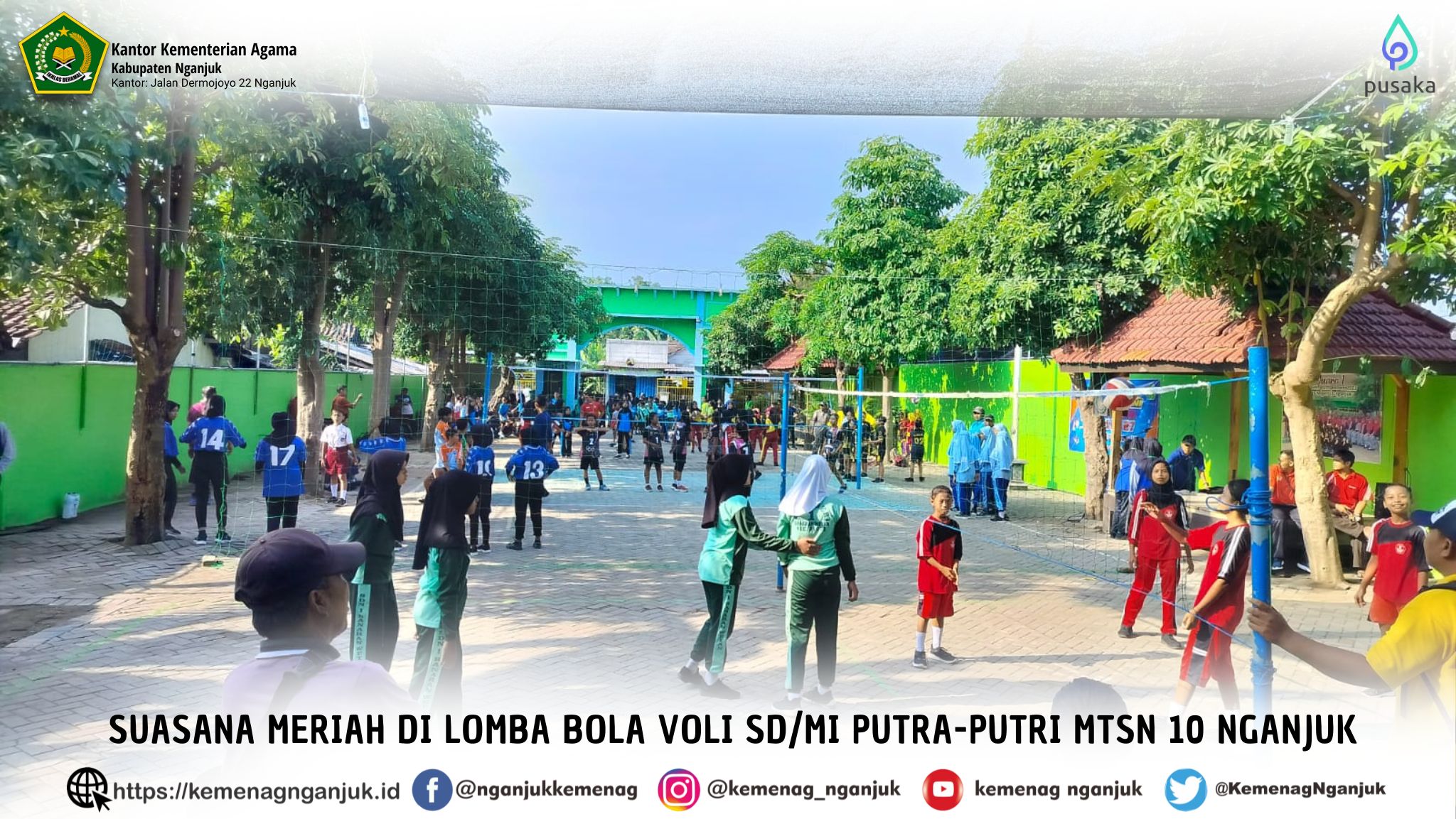 Suasana Meriah di Lomba Bola Voli SD/MI Putra-Putri MTsN 10 Nganjuk