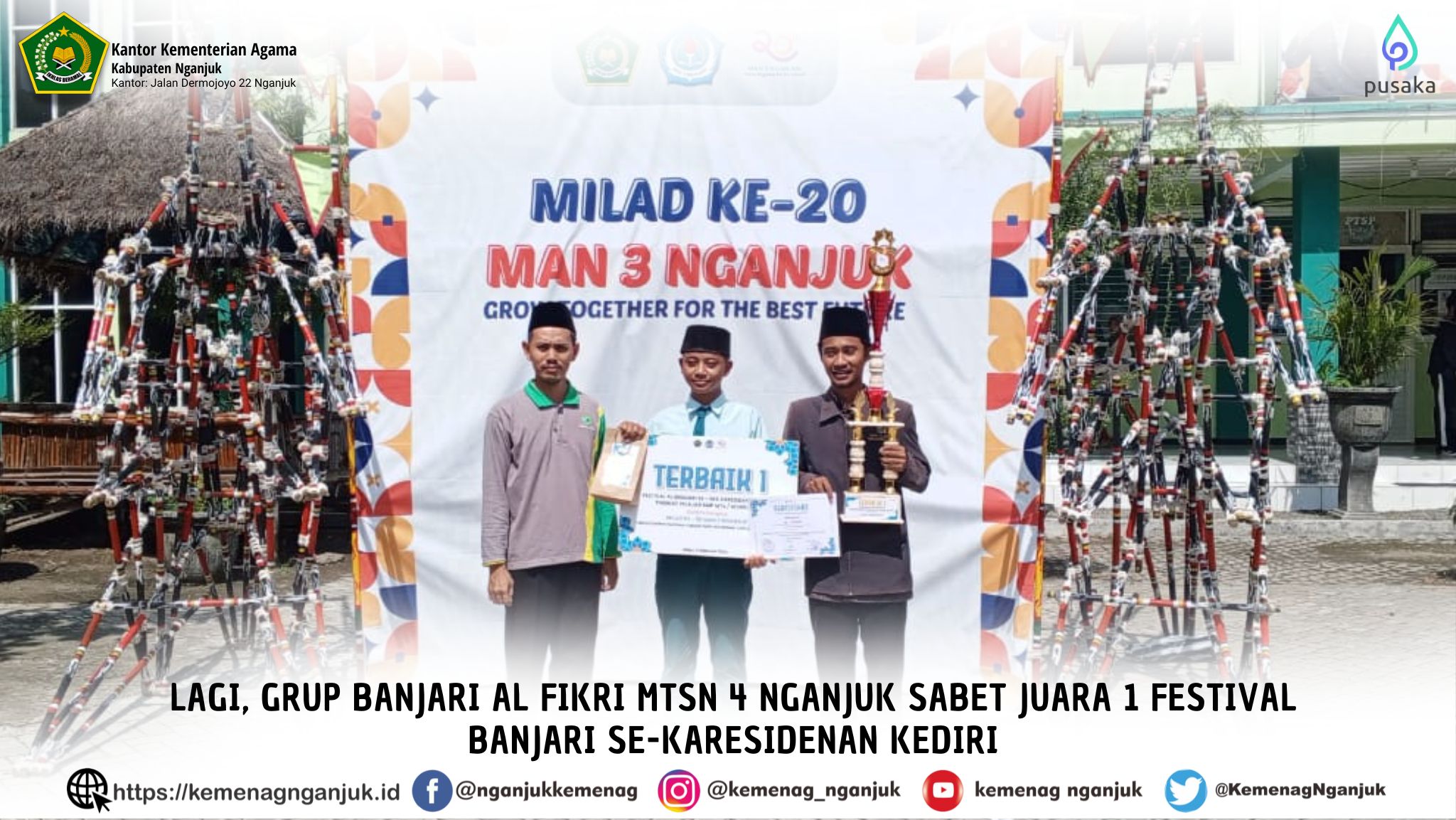 Lagi, Grup Banjari Al Fikri MTsN 4 Nganjuk Sabet Juara 1 Festival Banjari Se-Karesidenan Kediri