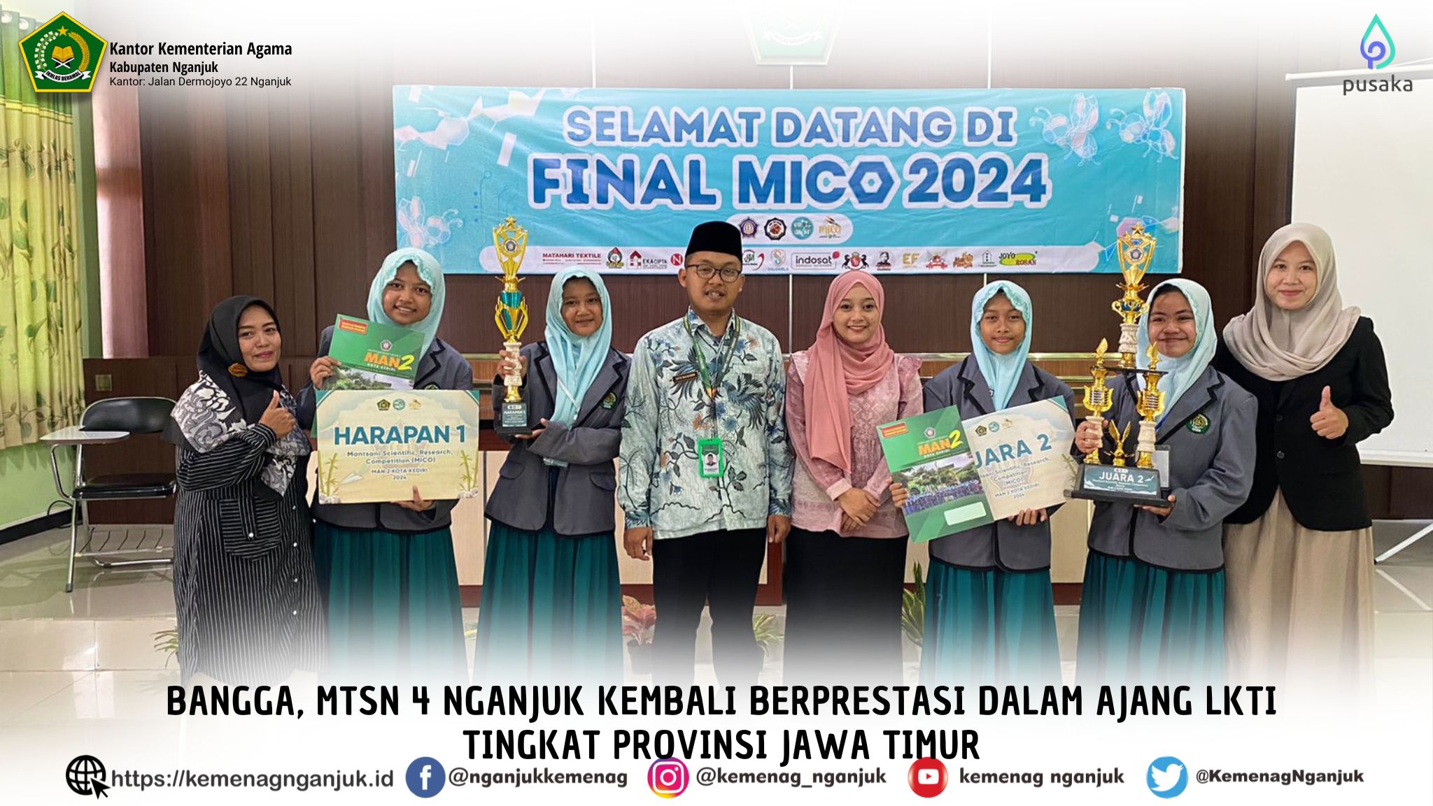 Bangga, MTsN 4 Nganjuk Kembali Berprestasi dalam Ajang LKTI Tingkat Provinsi Jawa Timur