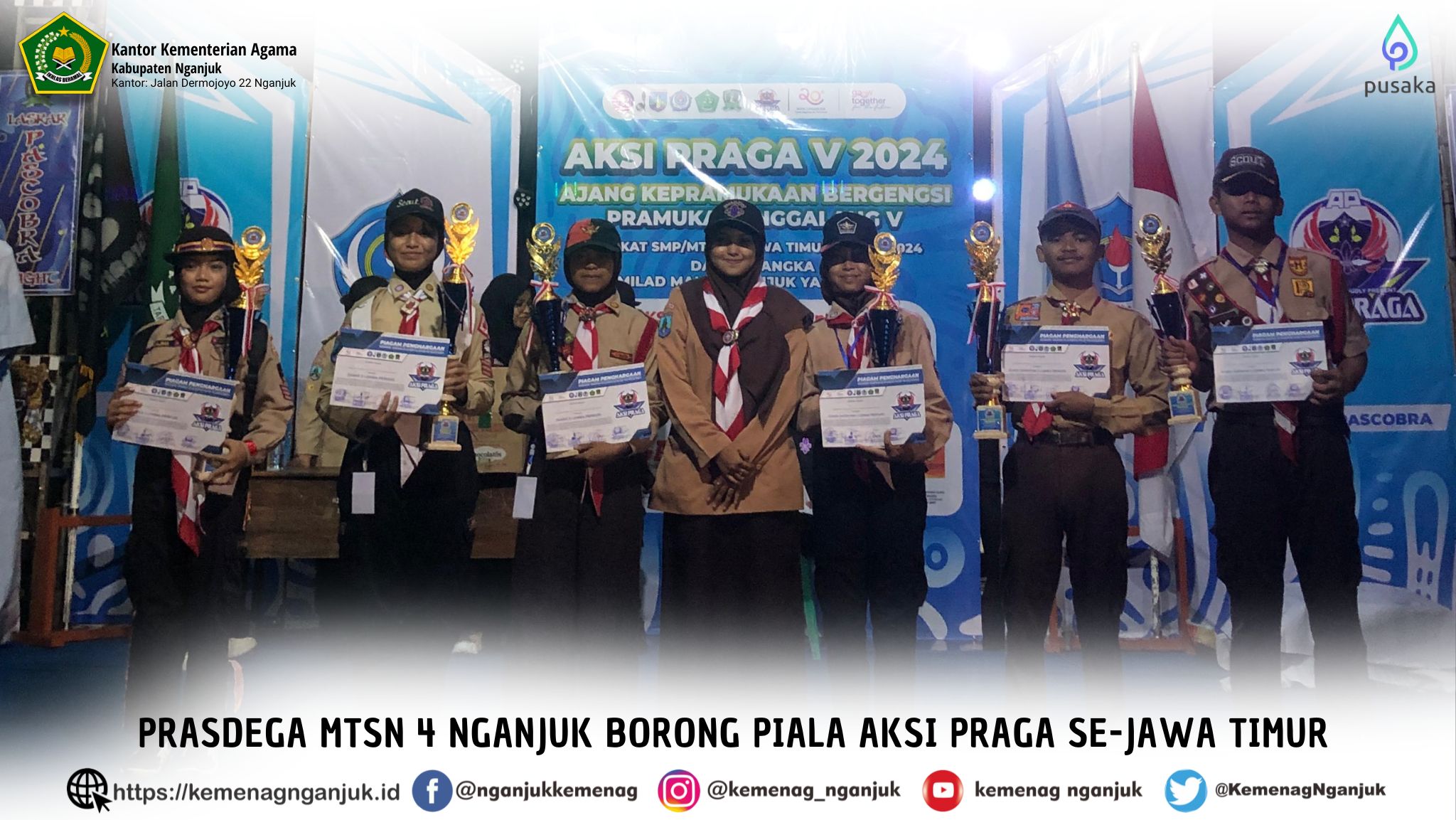 PRASDEGA MTsN 4 Nganjuk Borong Piala AKSI PRAGA Se-Jawa Timur