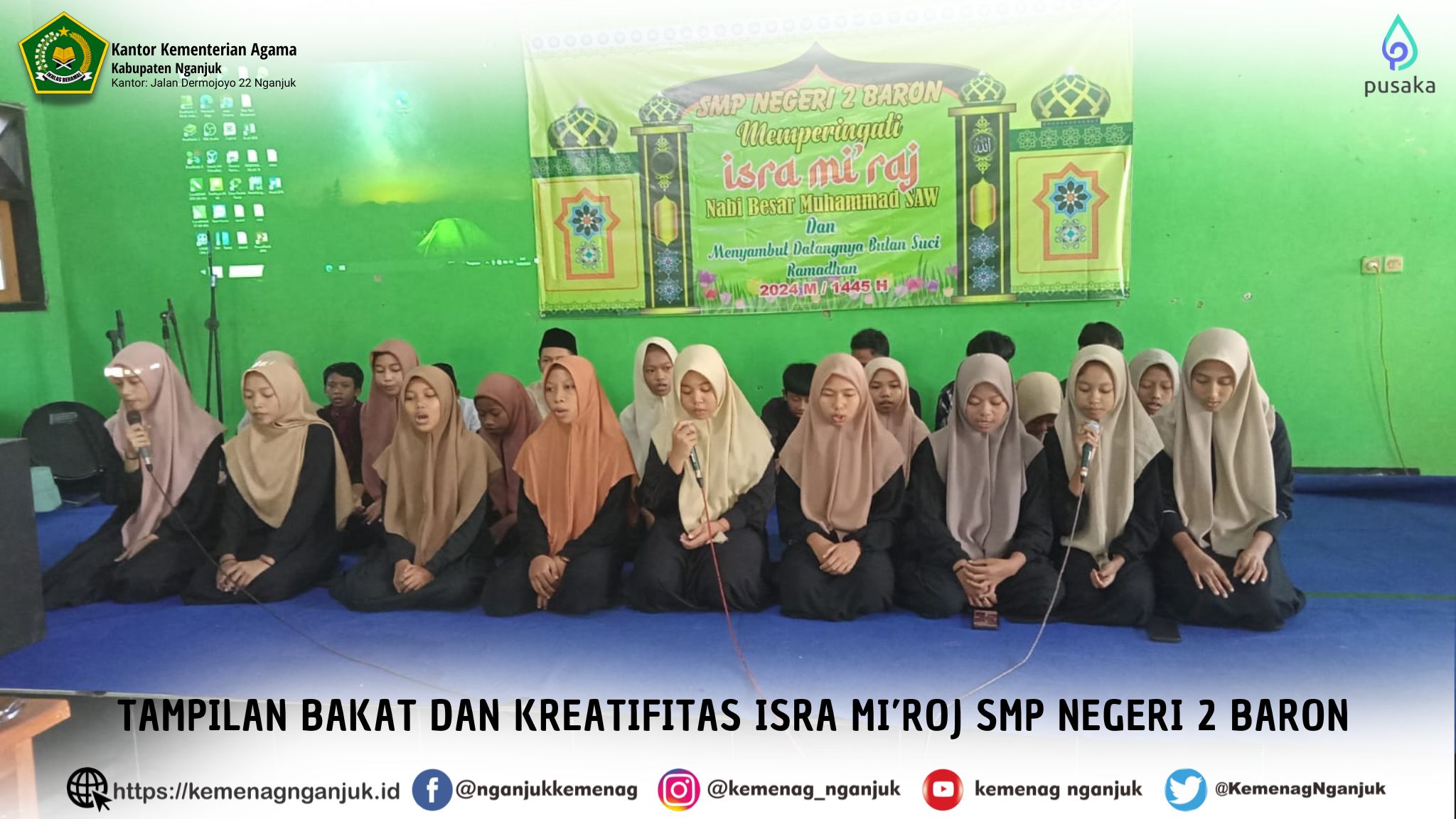 Tampilan bakat dan kreatifitas Isra Mi’roj SMP Negeri 2 Baron