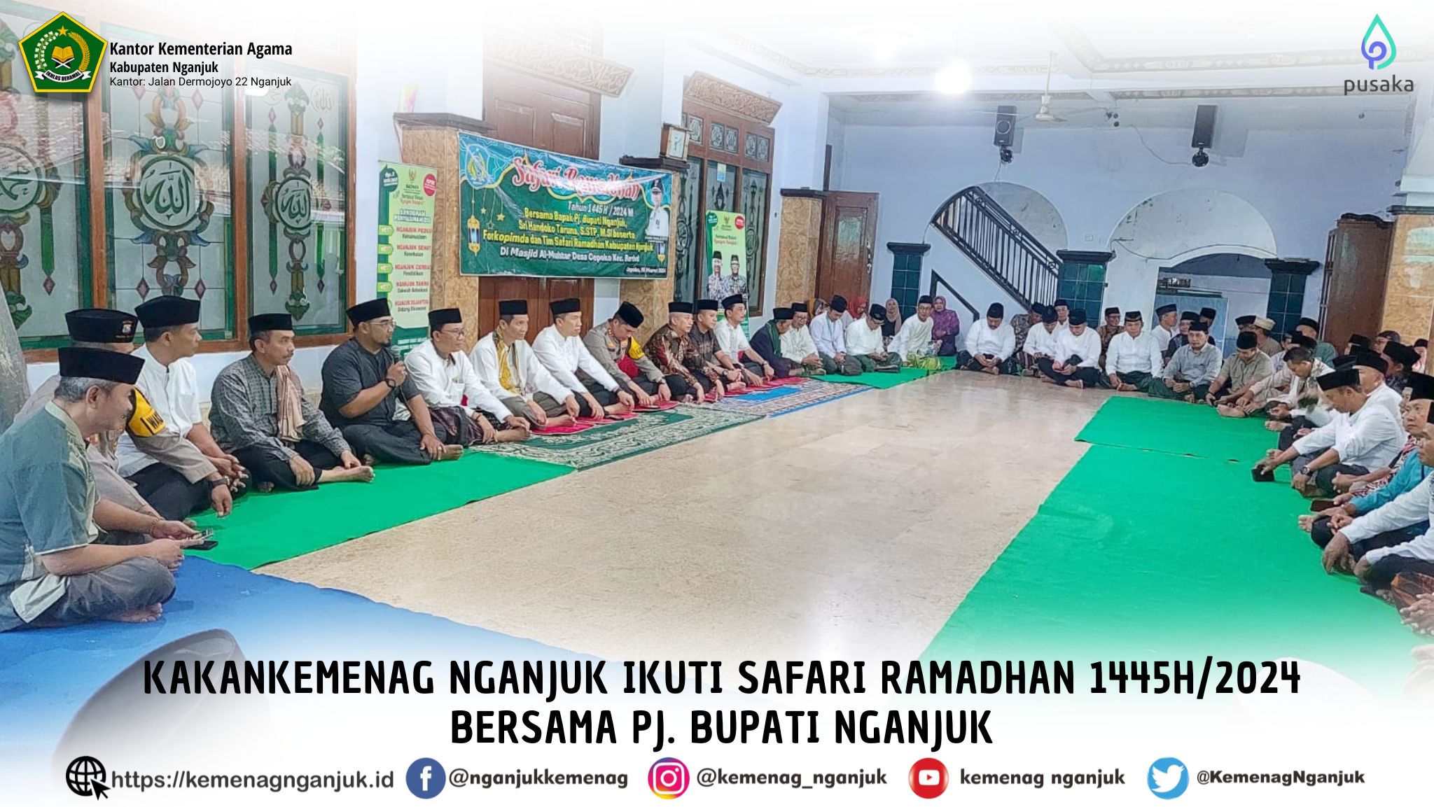 Kakankemenag Nganjuk Ikuti Safari Ramadhan 1445H/2024 Bersama Pj. Bupati Nganjuk