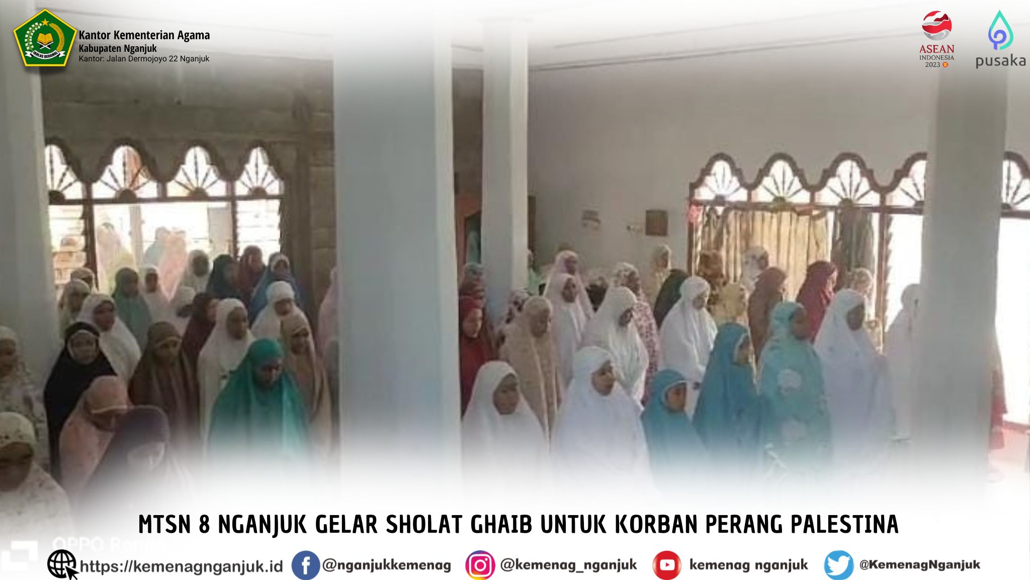 MTsN 8 Nganjuk Gelar Sholat Ghaib untuk Korban Perang Palestina