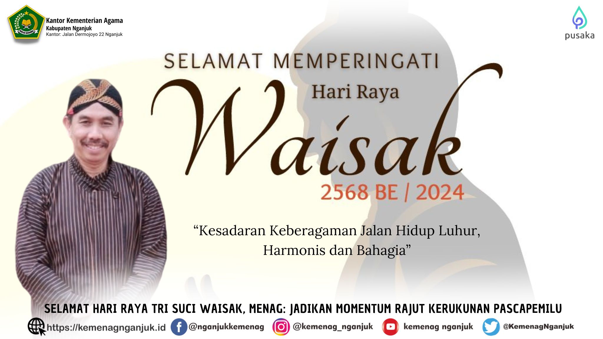 Selamat Hari Raya Tri Suci Waisak, Menag: Jadikan Momentum Rajut Kerukunan Pascapemilu