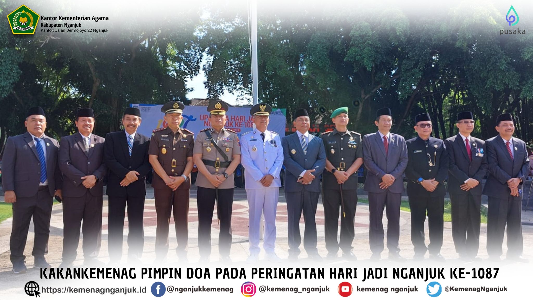 Kakankemenag Pimpin Doa pada Peringatan Hari Jadi Nganjuk ke-1087